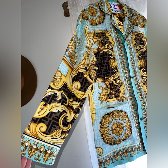 Fendace gold baroque pyjama top - Picture 3 of 5